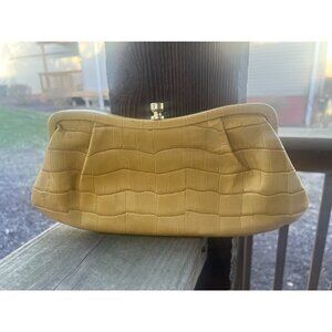 Vintage Y2K Banana Republic yellow croc-embossed leather clutch bohemian retro